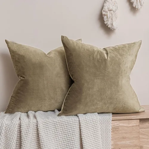 Miniatura 110 de Juspurbet - Juego de 2 fundas decorativas de terciopelo para cojines, fundas suaves para sofá, cama o sillón con cremallera oculta, para sala