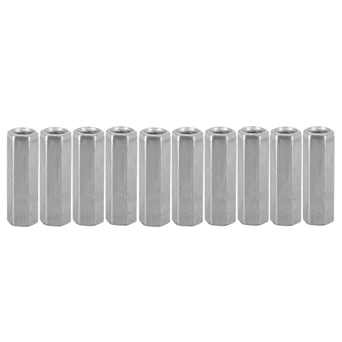 Miniatura 10 de Tuercas largas para montaje mecánico – 10 tuercas de acoplamiento hexagonales M8x20, tuercas de manga roscada, tuercas de varilla hexagonales
