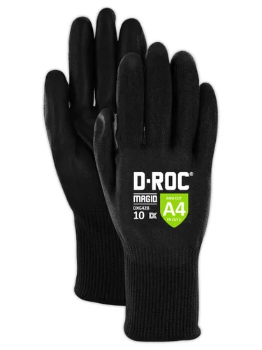 Miniatura 12 de MAGID D-ROC DX Technology - Guantes de trabajo con revestimiento de palma de poliuretano, resistentes a cortes, talla 9/L (12 pares)
