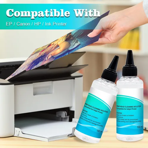 Miniatura 3 de Kit de limpieza de cabezal de impresión (2 x 3.4 fl oz), kit de limpieza de cabezal de impresora de inyección de tinta para todas las impresoras
