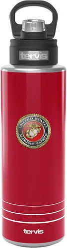 Miniatura 15 de Tervis Vaso aislado de doble pared con logotipo de los Marines fabricado en Estados Unidos mantiene las bebidas frías y calientes, 16 onzas, clásico