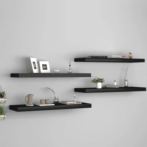 Miniatura 107 de Estantes flotantes de pared, juego de 4 estantes decorativos para montar en la pared, estante colgante con soportes invisibles para decoración