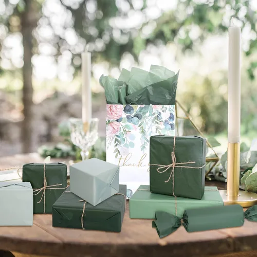 Miniatura 6 de Whaline 90 hojas de papel de seda verde salvia, papel de regalo verde degradado, 13.8 x 19.7 pulgadas, colores de sauce forestal, varios pañuelos