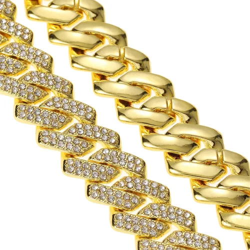 Miniatura 9 de Saintda Pulsera de eslabones cubanos para hombres y mujeres, pulseras de plataorooro rosa, pulsera cubana de Miami, joyería de hip hop, regalo