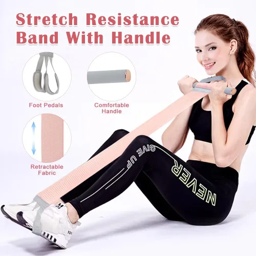 Miniatura 3 de Juego Completo de Bandas de Resistencia con Asas para Yoga, Banda de Resistencia con Pedal, Anti-Rotura, Elástica, Cuerda de Sentadillas y Tirón
