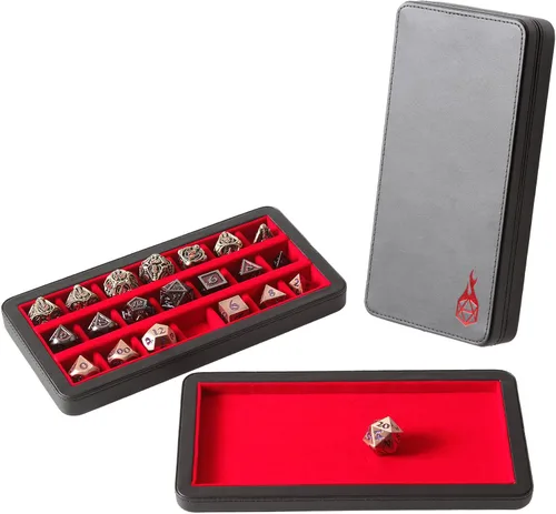 Miniatura 6 de Forged Dice Co. Reliquary - Estuche grande dividido para dados con bandeja de dados para juegos de dados poliédricos, 21 cámaras forradas