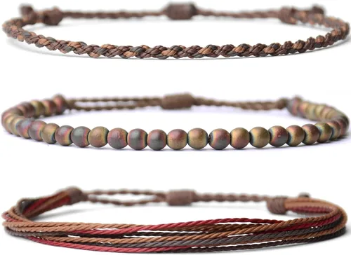 Miniatura 57 de Pulsera curativa hecha a mano con cuentas de piedra natural, regalo para hombres, pulsera de cuerda ajustable