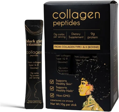 Miniatura 7 de Black Girl Vitamins Péptidos de colágeno en polvo - Colágeno para la piel, el cabello y las uñas - Polvo de colágeno hidrolizado sin sabor, libre