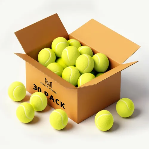 30/40 Pack Training Tennis Balls, Pet Dog Playing Balls, Practice Tennis Balls with Mesh Bag for Transport and Beginner Training Amarillo-Paquete de