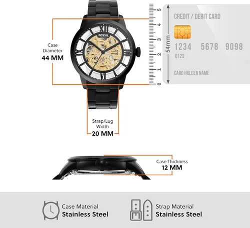 Miniatura 8 de Fossil - Reloj de pulsera automático y mecánico de estilo Townsman en acero inoxidable para hombre