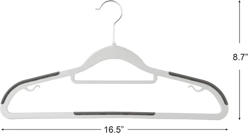 Miniatura 2 de Finnhomy Bar Design - Paquete de 50 perchas de plástico resistentes, perchas para ropa con almohadillas antideslizantes, ideal para camisas