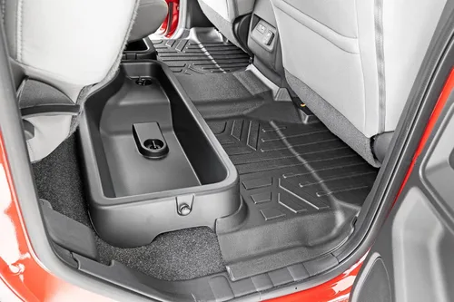 Miniatura 3 de Rough Country, juego completo de tapetes para todo tipo de clima para Nissan Frontier Crew Cab (2022-2025) - Tapete de piso flexible, antideslizante