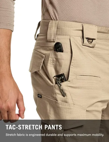 Miniatura 5 de CQR Men's Flex Stretch Tactical Pants, Water Resistant Ripstop Cargo Pants, Lightweight EDC Outdoor Hiking Work Pants