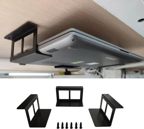 PIAOLGYI Soporte para laptop debajo del escritorio con tornillo, dispositivos de soporte de hasta 1.9 pulgadas para montaje debajo del escritorio