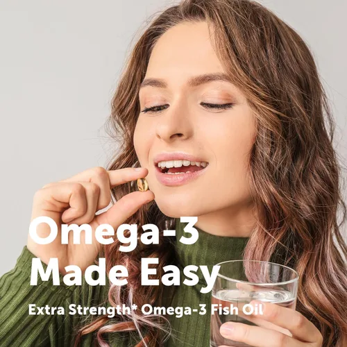 Miniatura 5 de Micro Ingredients Suplementos de aceite de pescado Omega 3 de fuerza extra 1,000mg por porción, 300 cápsulas blandas sabor a limón sin eructos