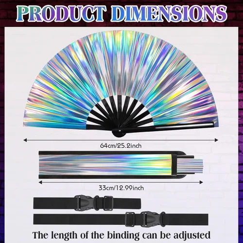 Miniatura 3 de FairySandy Ventilador grande para rave, ventilador de mano para hombres y mujeres, ventilador de mano para EDM, festival de música, club, decoración