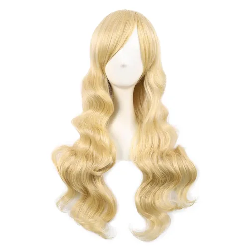 Miniatura 8 de MapofBeauty - Encantadora peluca larga y rizada para mujer, 28 pulgadas (70 cm), negro