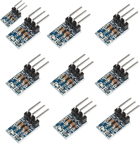 Miniatura 6 de Dorhea Paquete de 7 convertidores de 3.3V DC-DC Buck 3 pines AMS1117-3.3V DC 4.75V-12V a 3.3V Regulador de voltaje reductor fuente de alimentación