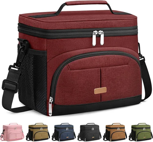 Miniatura 7 de Caja de almuerzo Pritent para hombre y mujer, bolsa de almuerzo aislada, bolsa refrigerante a prueba de fugas, bolsas de almuerzo con asa extraíble