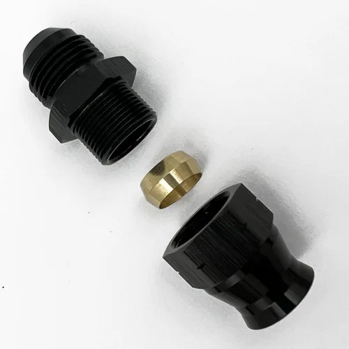 Miniatura 4 de Adaptador de tubo de combustible de línea dura de 10AN macho a 5/8 "(15.9 mm) de diámetro exterior de aluminio negro