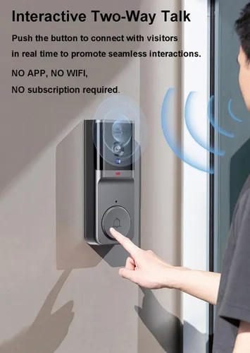 Miniatura 2 de TKMARS Timbre de puerta inalámbrico sin suscripción, video timbre de puerta, intercomunicador en tiempo real y bidireccional, video 1080P, ángulo