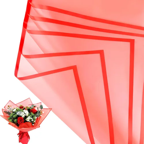 Miniatura 11 de Jutieuo 20 hojas de papel de regalo de flores negras, papel floral coreano translúcido impermeable para ramos de flores, embalaje de regalo, Borde