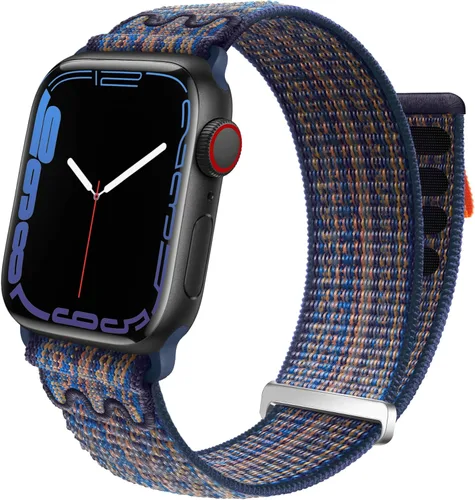 Miniatura 27 de Correa deportiva compatible con Apple Watch Band de 1.496 in, 1.575 in, 1.654 in, 1.732 in, iWatch Series 6 5 SE 4 3 2 1, correa de nailon con azul