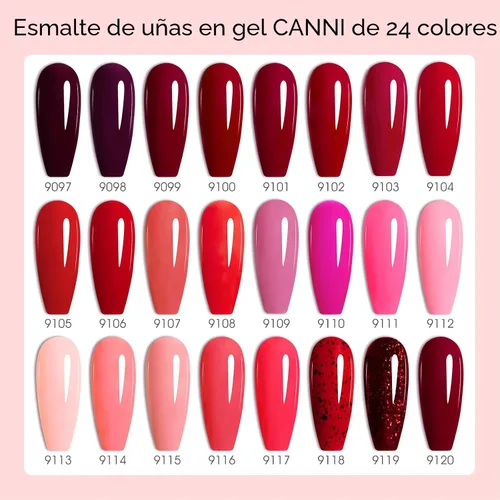 Miniatura 3 de CANNI 30 piezas de 9 ml de kit de esmalte de uñas de gel sin hema, kit de esmalte de uñas de gel de color rojo oscuro, rosa intenso, púrpura