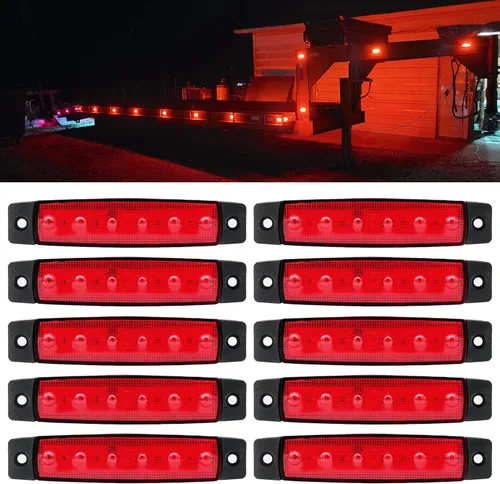 Miniatura 7 de FXC 10x 6 luces LED indicadoras laterales de gálibo para camión, autobús, remolque, luz interior impermeable para barco, luz de popa de cubierta