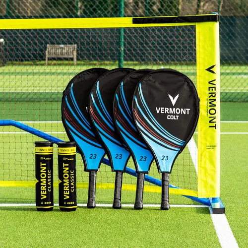 Miniatura 12 de Vermont ProCourt - Juego de mini red de tenis y raqueta Juego de tenis portátil Pelotas de tenis incluidas