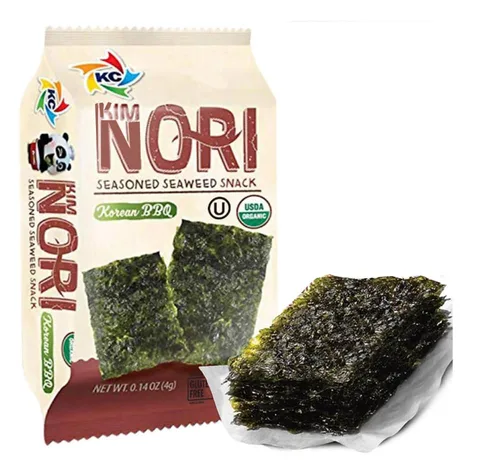 Miniatura 7 de KIMNORI Bocadillos de algas orgánicas prémium – Crujiente barbacoa coreana (KBBQ) Laver, Keto, vegano y superalimento bajo en calorías, 12 paquetes
