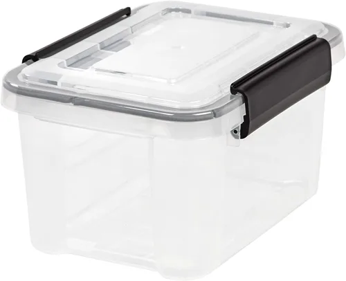 Miniatura 14 de IRIS USA - Contenedor organizador de plástico hermético para almacenamiento, 46.6 cuartos de capacidad, con tapa duradera, sello y hebillas