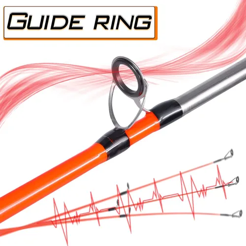 Miniatura 5 de Sougayilang Combo de Caña de Pescar y Carrete para Pesca de Bagre, Combo Giratorio de 2 Piezas, Caña de Pescar Duradera de Grafito y Blancos