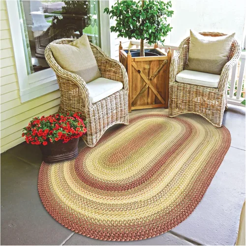 Miniatura 10 de Alfombra ovalada trenzada gris humo de 20 x 30 pulgadas, lavable para interiores y exteriores, decoración campestre para cocinas y entradas