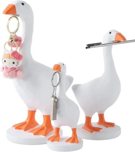 Miniatura 8 de GRAPMKTG Lindo soporte magnético para llaves de ganso de escritorio, estatua de escritorio, decoración divertida de dormitorio, regalos