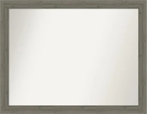 Miniatura 448 de Amanti Art Espejo de pared personalizado no biselado (24.5 x 24.5 pulgadas), marco gris marrón alta, varios tamaños personalizados, espejo de baño