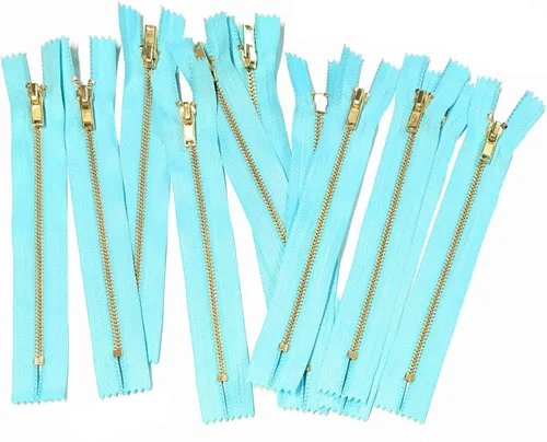 Miniatura 7 de 10 cremalleras de dientes de metal dorado de latón (7 pulgadas, Natura/Beige)