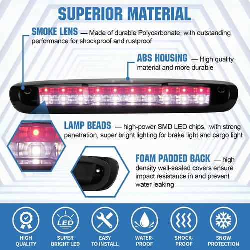Miniatura 3 de Luz de freno trasera LED de montaje alto para Chevy 2007-2013, lámpara de carga trasera para Chevy Silverado GMC Sierra 1500 2500 3500 HD Classic