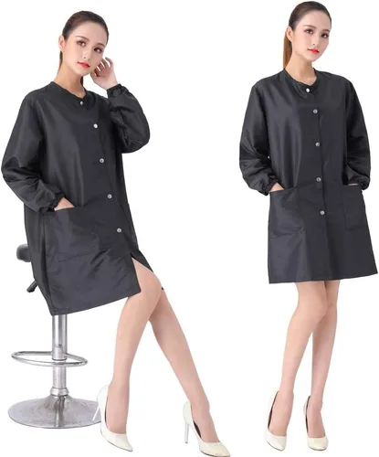 Miniatura 2 de Chaqueta Profesional de Smock de Salón, Chaqueta Impermeable para Estilista, Capa de Barbero, Chaqueta para Peluquería y Aseo de Mascotas