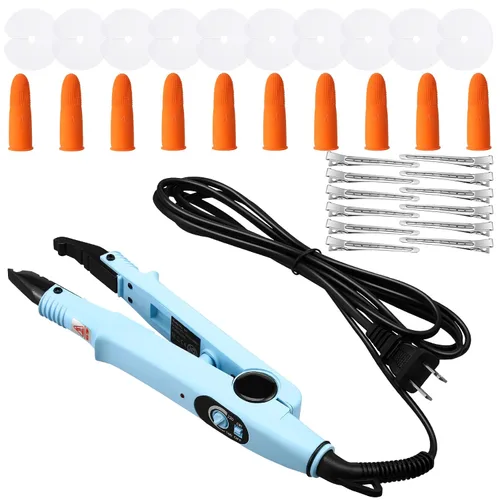 Miniatura 10 de Extensiones de Cabello Plancha de Fusión Extensiones de Cabello de Queratina Herramienta de Calor Varita Conectora de Calor con Protector
