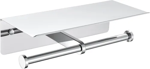 Miniatura 18 de APLusee Soporte de papel higiénico con estante para teléfono, cromo pulido, accesorios de baño de acero inoxidable SUS 304, dispensador de rollos