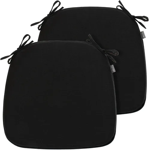 Miniatura 10 de Magpie Fabrics Juego de 2 cojines para sillas de exteriores e interiores de 17 x 16 x 2 pulgadas con lazos, impermeables, para todo tipo de clima
