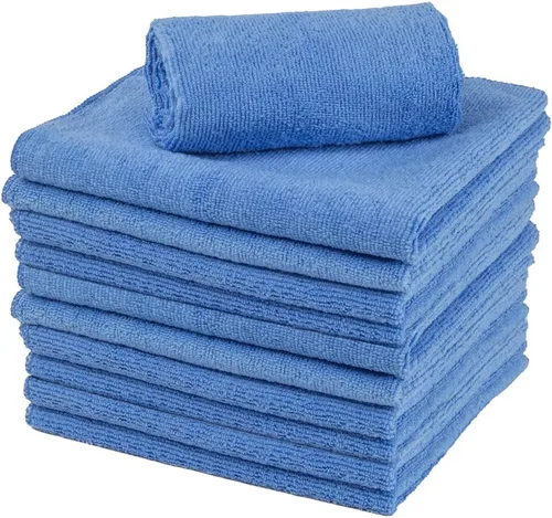 Miniatura 2 de Restaurantware Clean Tek - Paños de limpieza profesionales de 16 x 16 pulgadas, 10 toallas de microfibra sin pelusas, altamente absorbentes, no Azul