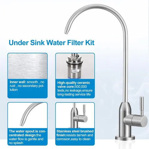 Miniatura 7 de Filtro de agua para debajo del fregadero: kit de filtro de agua para bar y baño, altamente eficaz, reduce el cloro, mal sabor y olor, buena opción