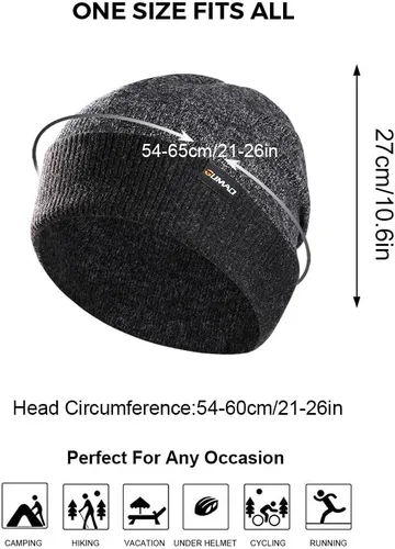 Miniatura 7 de WTACTFUL Gorro térmico cálido y holgado para invierno, para esquí, snowboard, al aire libre, hombres y mujeres