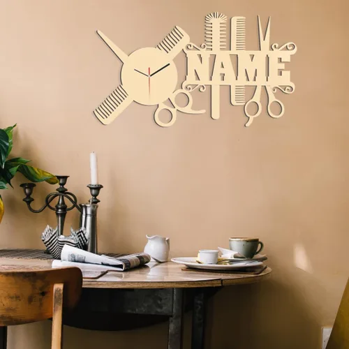 Miniatura 9 de AIFLM Reloj de pared personalizado para peluquería con texto personalizado, reloj de pared para peluquería, peluquería, reloj de pared, regalo único