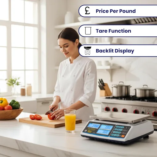 Miniatura 3 de Aquos Báscula digital de cocina clase III legal para precios de comercio, báscula de alimentos y venta al por menor con pantalla LCD retroiluminada