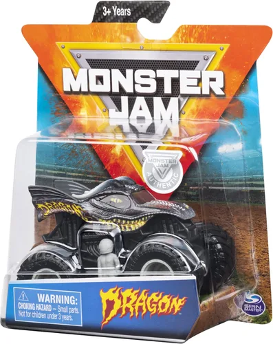 Miniatura 4 de Monster Jam Hot Wheels Dragón Escala 1:64, Gris