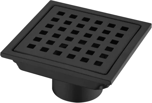 Miniatura 2 de Drenaje de ducha cuadrado de 4 pulgadas con brida de base de drenaje de ducha ajustable, drenaje de piso de acero inoxidable SUS 304 con rejilla