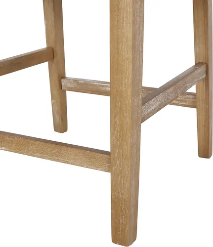 Miniatura 5 de Harper & Bright Designs Taburetes de bar beige, taburetes de bar de 26 pulgadas de altura de mostrador con respaldo para isla de cocina, sillas